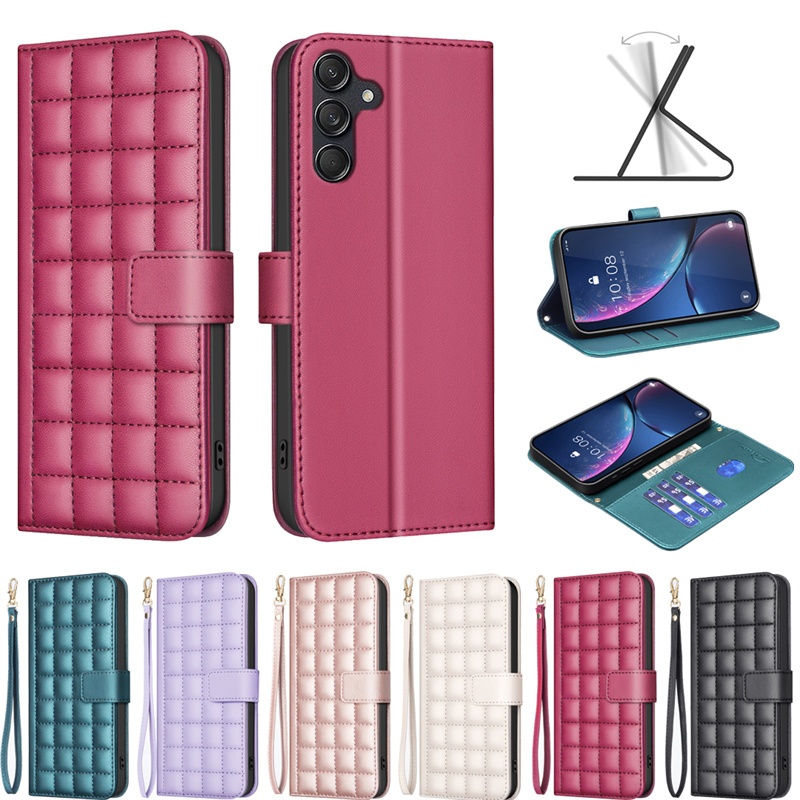 SAMSUNG หรูหราสําหรับsamsung Galaxy S24 Ultra S24 Plus S24 + M55 M15 M62 A15 A25 A35 A55 5G A05 A05S 4Gกระเป๋าสตางค์หนังFlipกรณีผู้ถือบัตรฝาครอบ
