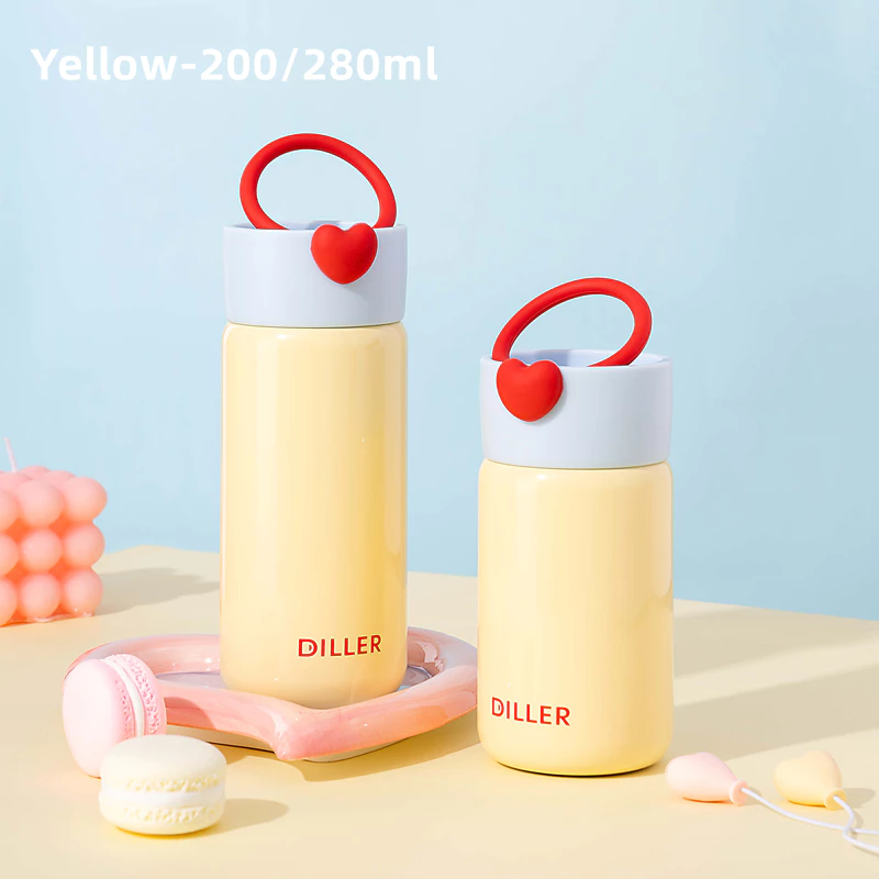 Diller กระติกน้ําสูญญากาศ Thermos 316 สแตนเลสน่ารักมินิขวดน้ําดื่ม (200/280ml) D9213 thumbnail 5