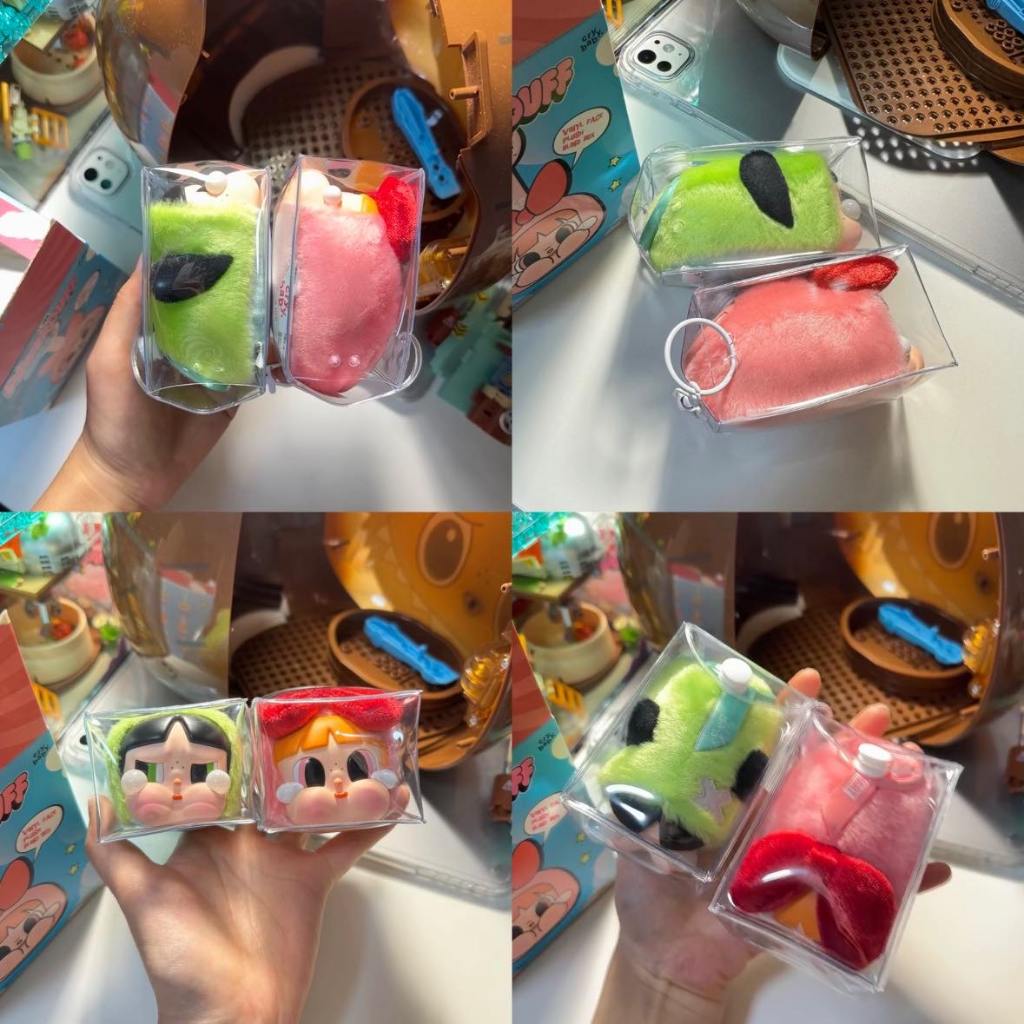 Papa Bag อะนิเมะสะสมจี้กล่องแสดง PVC โปร่งใสสําหรับ Crybaby และ Powerpuff Girls