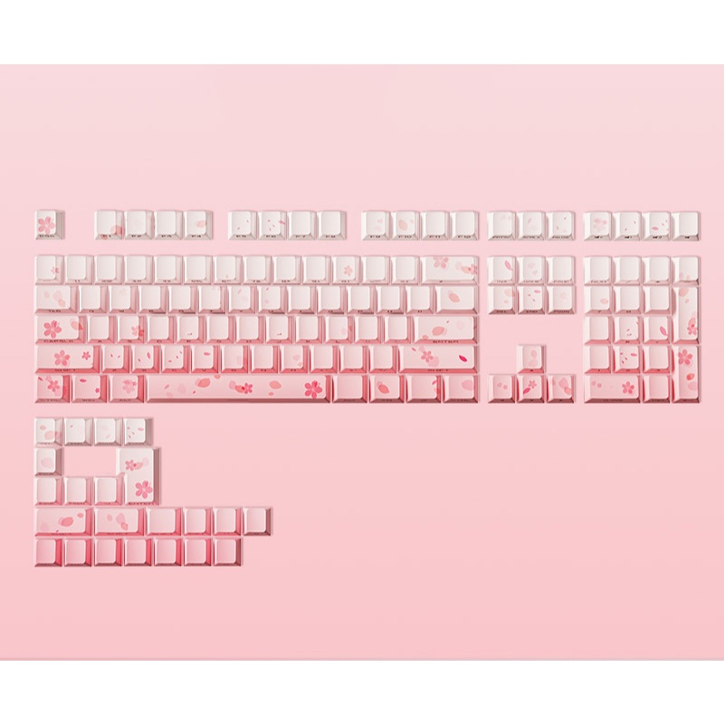 XVX Gradient Pink Double Shot PBT Keycaps Wooting Magnetic Linear Switch ครบชุด (132 คีย์)