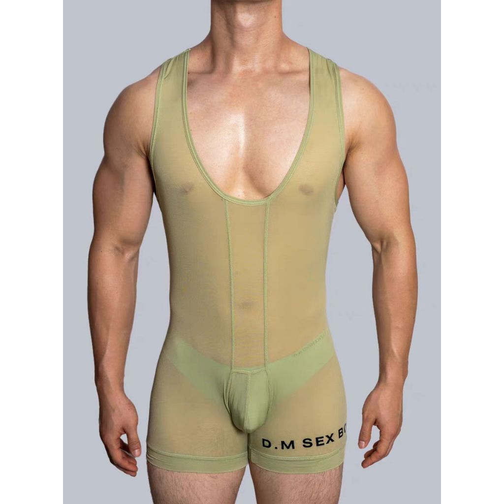 ง.ม จั๊มสูทผู้ชายผ้าไหมน้ําแข็งบางตาข่ายระบายอากาศกางเกงมุมแบนกางเกงกีฬาอินเทรนด์และโปร่งใส 8025 - รูปที่ 7