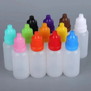 100pcs 3ml-100ml Squeezable Eye Dropper ขวดตัวอย่างคอนเทนเนอร์ที่มีสีสันหมวกสีฟ้าสีเขียวสีเหลืองสีดําหมวก