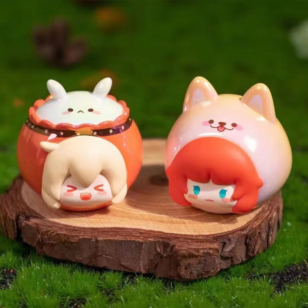 อัพเกรดที่สี่! โปร่งใส Genshin Impact Original Neuvillette Xiao Zhongli Wriothesley Raiden Shogun Yae Miko น่ารักเม็ด Mini อะนิเมะตกแต่ง Action Figures Figtion