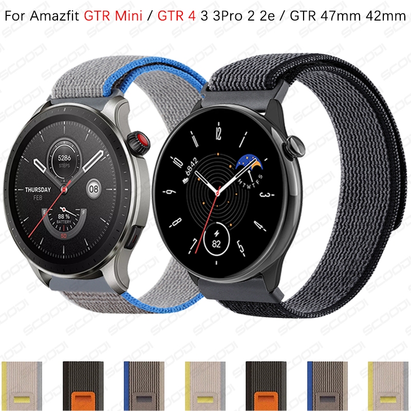 Trail loop Band สําหรับ Huami Amazfit GTR Mini / GTR 4 / 3 / 3 Pro / 2 / 2e / GTR 47 มม.42 มม.สมาร์ทนาฬิกาไนลอนสายรัดข้อมือสร้อยข้อมือ