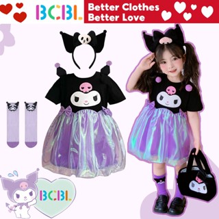Bcbl ชุดเด็กผู้หญิง Kuromi ชุดฤดูร้อนสีดํา Tutu ชุดเจ้าหญิงส…