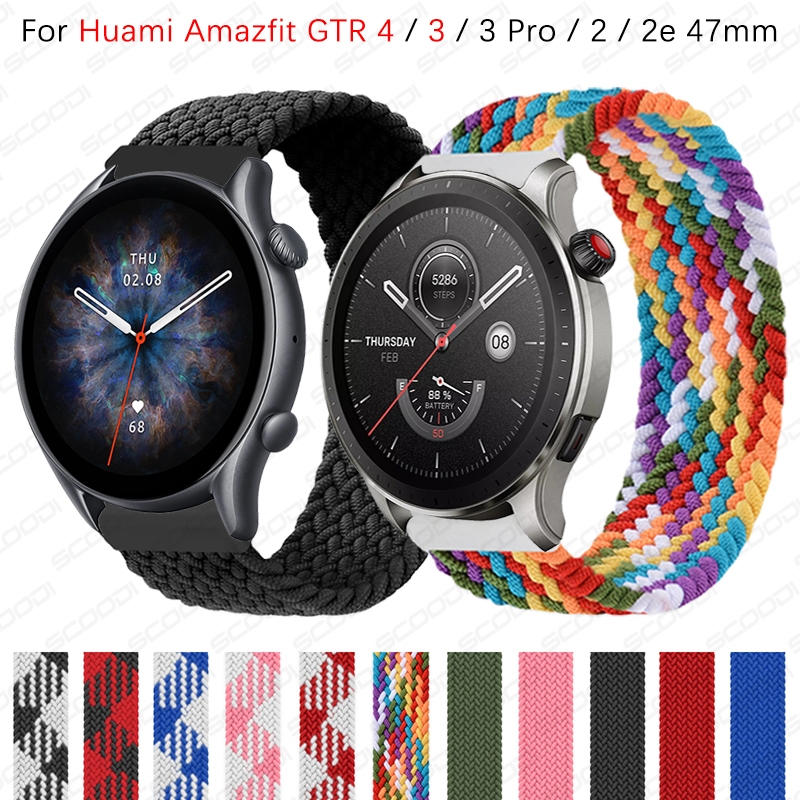 22 มม.สายรัดไนลอนสําหรับ Xiaomi Huami Amazfit GTR 4 / 3 / 3 Pro / 2 / 2e / 47 มม.สร้อยข้อมือสมาร์ทนาฬิกาอุปกรณ์เสริม