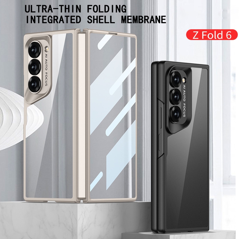 ใหม่ Fold6 สําหรับ Samsung Galaxy Z พับ 6 กรณีเคสใส Drop-proof กรณีแบบบูรณาการกระจกนิรภัยฟิล์มพับ 6 ปลอก