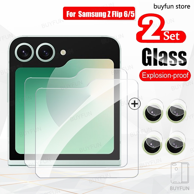 2 ชุดโค้งเลนส์กล้องกระจกนิรภัยสําหรับ Samsung Galaxy Z flip6 Flip5 Flip 6 5 4 5G ZFlip6 ฝาครอบป้องกันกล้อง