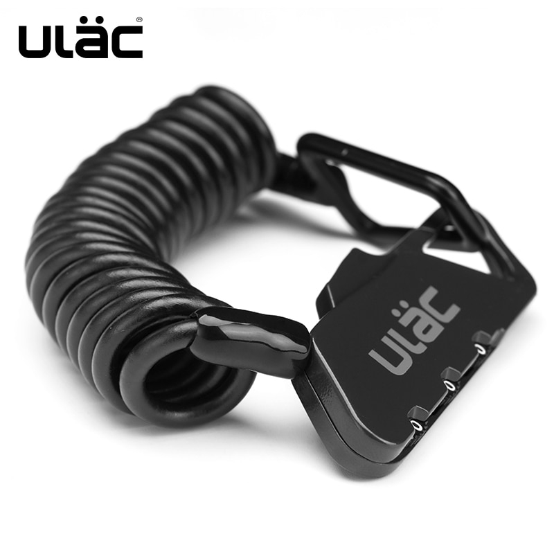 ULAC Combo Lock สำหรับจักรยาน สายเหล็กเกลียวขยาย 1.2 มتر ปรับรหัสได้ พกพาสะดวกและน้ำหนักเบาท
