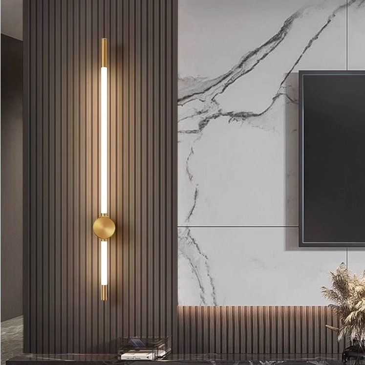 โคมไฟติดผนังแถบยาวมินิมอล สไตล์นอร์ดิก LED โมเดิร์น ไฟผนังหัวเตียง สําหรับตกแต่งบ้าน ห้องนอน ห้องนั่งเล่น บันได