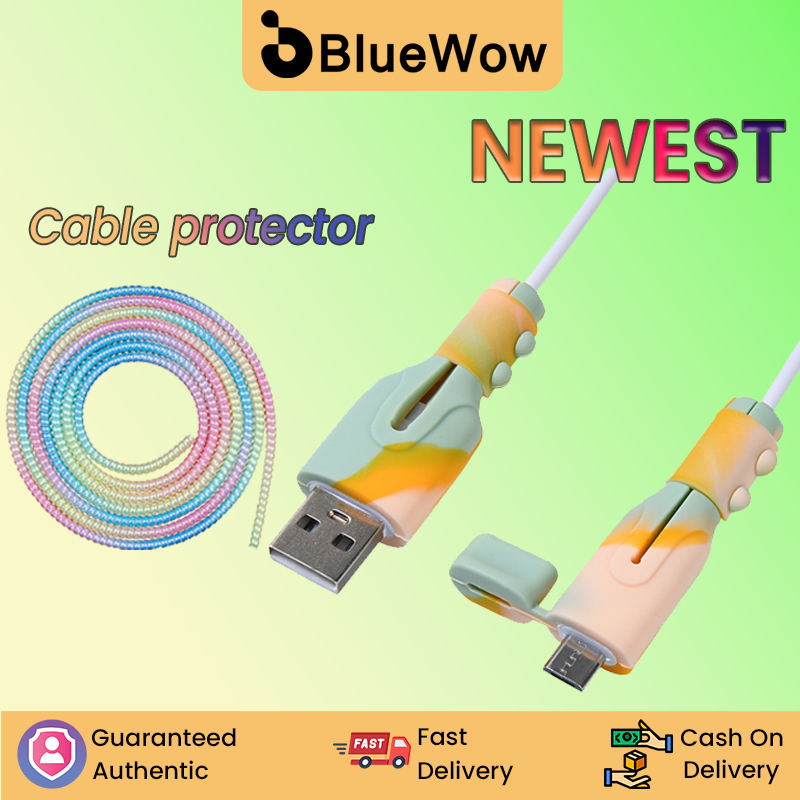 Bluewow ใหม่อัพเกรดตัวป้องกันสายไฟคลุมทั้งหมด/ตัวป้องกันสายชาร์จซิลิโคน/ตัวจัดการสายเคเบิล