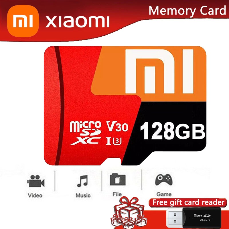 Xiaomi Mini SD Card 128GB 256GB 512GB 1TB 2TB ความเร็วสูงClass10 TFการ์ดหน่วยความจํา 8GB 16GB 32GB 64GB Mini SD Cardการ์ดหน่วยความจําส่วนใหญ่พร้อมเครื่องอ่านการ์ด,เหมาะสําหรับสมาร์ทโฟน/คอมพิวเตอร์/กล้องการตรวจสอบ