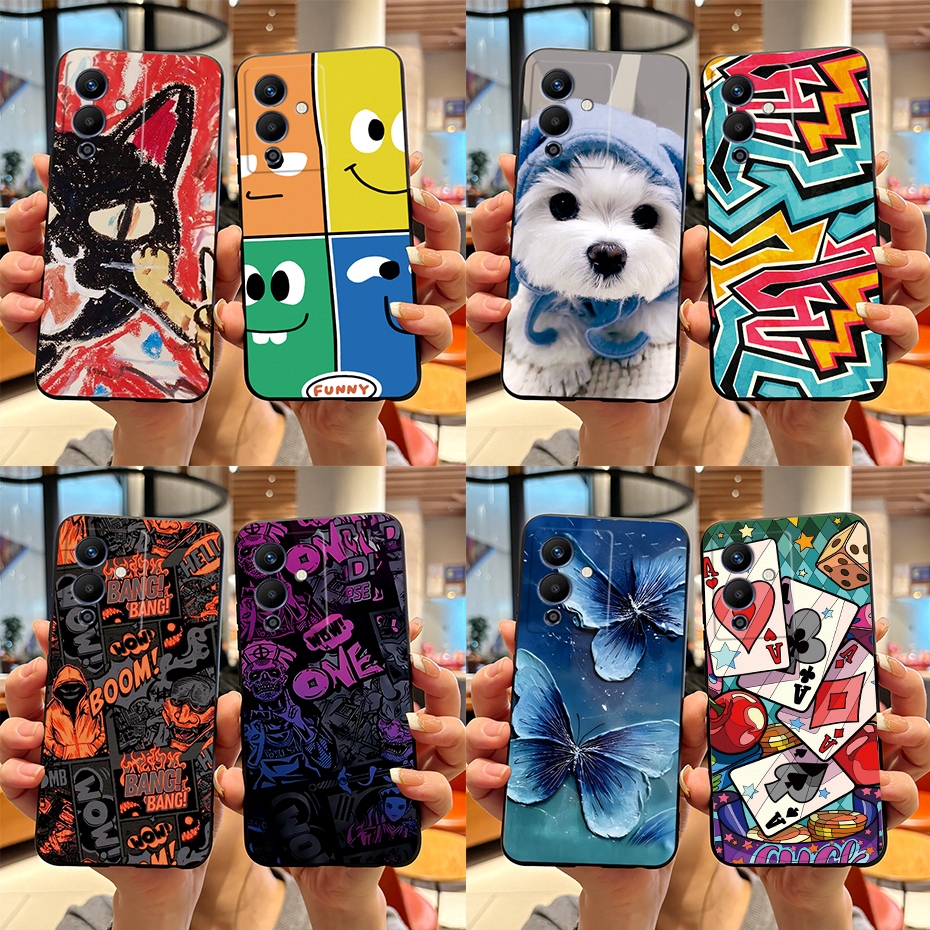 Infinix Note 12 Pro 5G X671B Note 12 5G X671 Soft Cover Casing Matte Black New 2023 design Pattern Silicone Phone Case