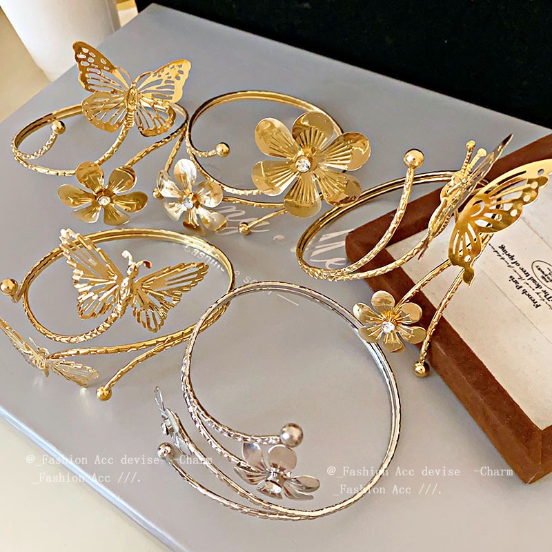 ยุโรปและสหรัฐอเมริกาข้ามพรมแดนดอกไม้เพชร-หุ้มห่อ เปิดสร้อยข้อมืออารมณ์ขนาดเล็กลมเย็นสร้อยข้อมือแฟชั่นแสงหรูหราความรู้สึกสูงของเครื่องประดับมือ