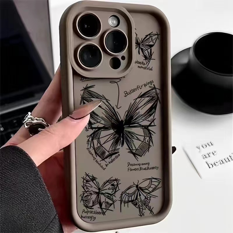 เคส Vivo Y17 Y15 Y12 Y19 Y20i Y20 2021 Y20A Y30 Y50 Y30i Y51 Y31 Y51A Y15S Y01 Y10 กรณีโทรศัพท์ผีเสื้อแบบเต็มหน้าจอป้องกันการตก
