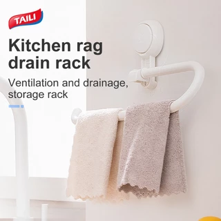 TAILI ถ้วยดูดกระดาษเช็ดมือครัวผู้ถือ No Drill reusable Kitchen Roll ผู้ถือกระดาษชั้นเก็บติดผนังปรับได้