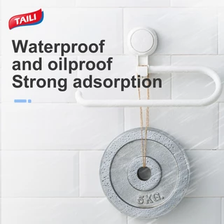 TAILI ถ้วยดูดกระดาษเช็ดมือครัวผู้ถือ No Drill reusable Kitchen Roll ผู้ถือกระดาษชั้นเก็บติดผนังปรับได้