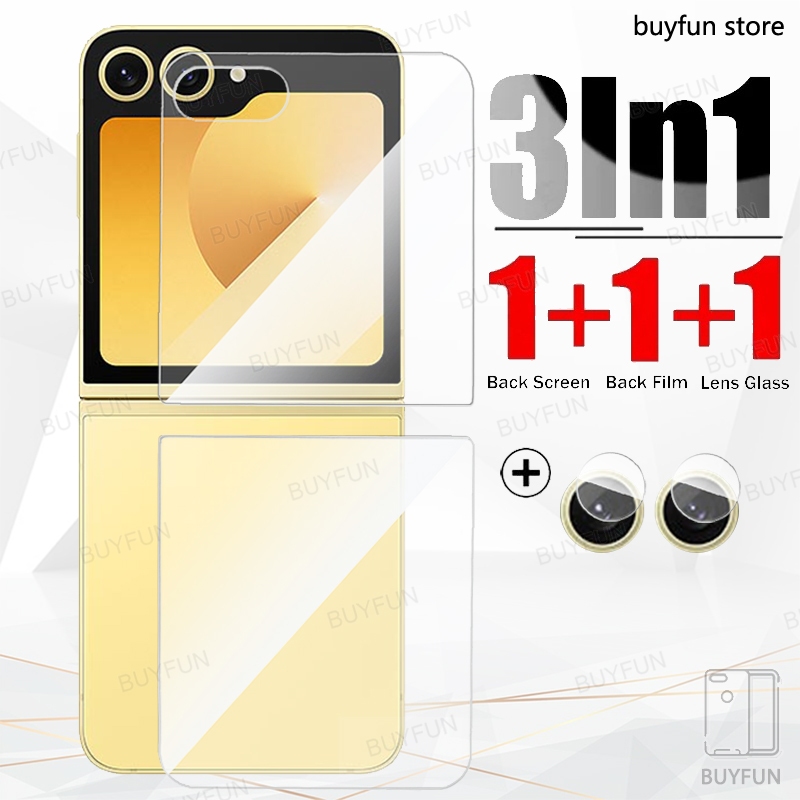 3in1/4in1 กระจกนิรภัยสําหรับ Samsung Galaxy Z Flip6 5G zflip6 zflip 5 6 กล้องด้านหลังฟิล์มป้องกันด้านล่างตัวป้องกันหน้าจอด้านหลัง