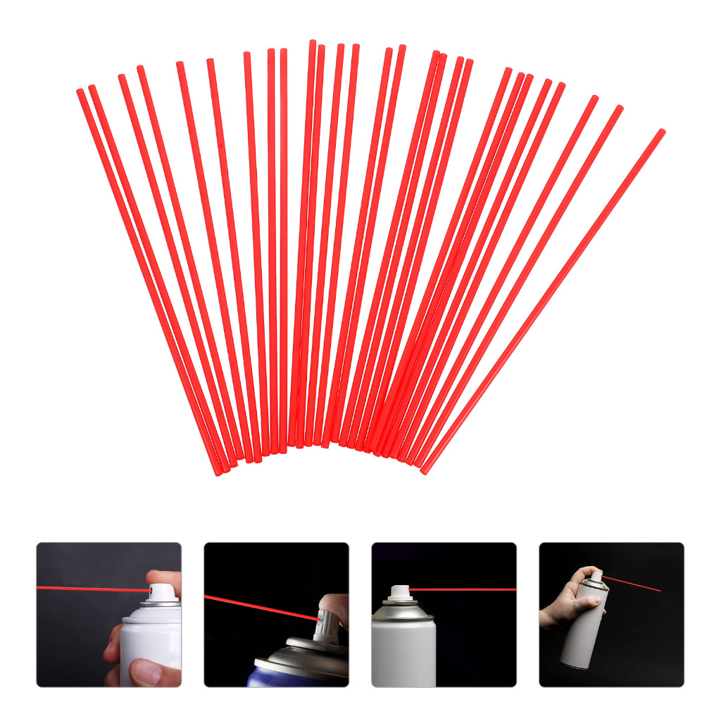 📦 100 Pcs ขาเสริมกระป๋องสเปรย์ หัวฉีดกำจัดสนิม หลอดพ่น ลูกยาง พลาสติกแทนที่ สีแดง อะไหล่ทดแทน