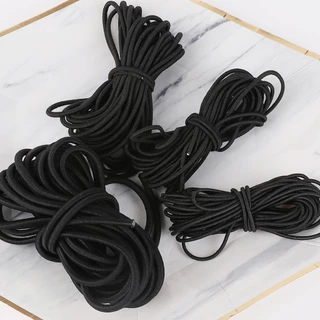 1/1.5/2/.2.5/3/4/5 มม.ความยาว 2M สีดํารอบ Elastic Band รอบเชือกยืดหยุ่นยาง Band สาย DIY อุปกรณ์เย็บผ้า
