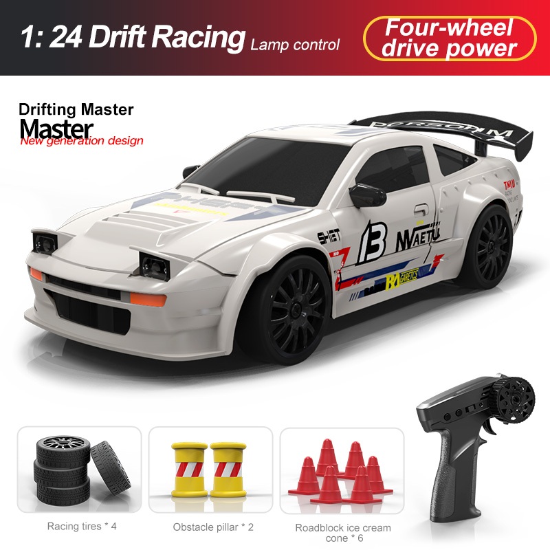 2024 ใหม่ RC 4WD Drift รถ Racing AE86 GTR กีฬารีโมทคอนโทรลรถ 2.4G จําลอง Mustang รถรุ่นเด็กของเล่นรถ