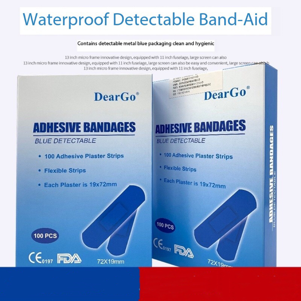 Blue Food Grade Band-Aid Metal Detectable Waterproof Medicine-Aid Band-Aid