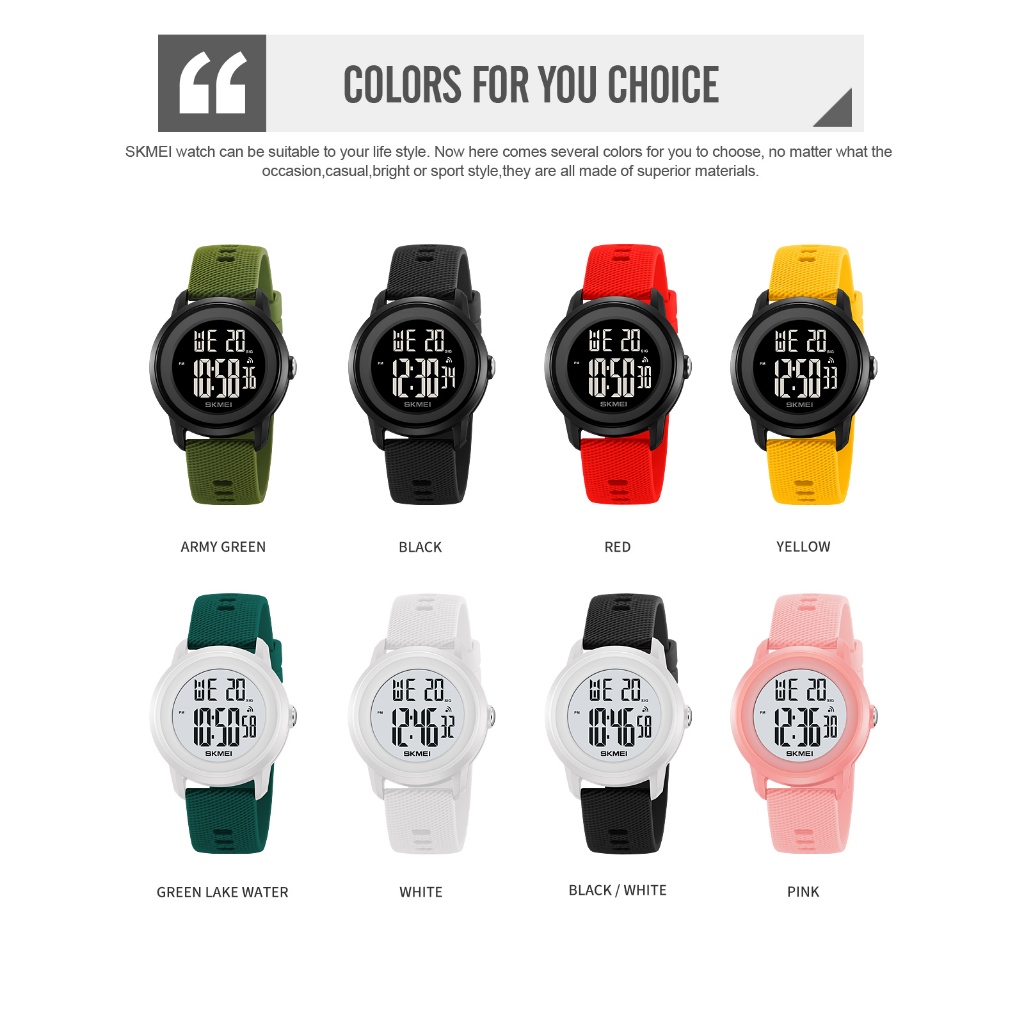 Skmei 2218 นาฬิกา reloj hombre Cool Digital Countdown นาฬิกาสปอร์ตสําหรับผู้ชายผู้หญิงนักเรียน 5Bar นาฬิกาจับเวลากันน้ํานาฬิกาข้อมือ - รูปที่ 7