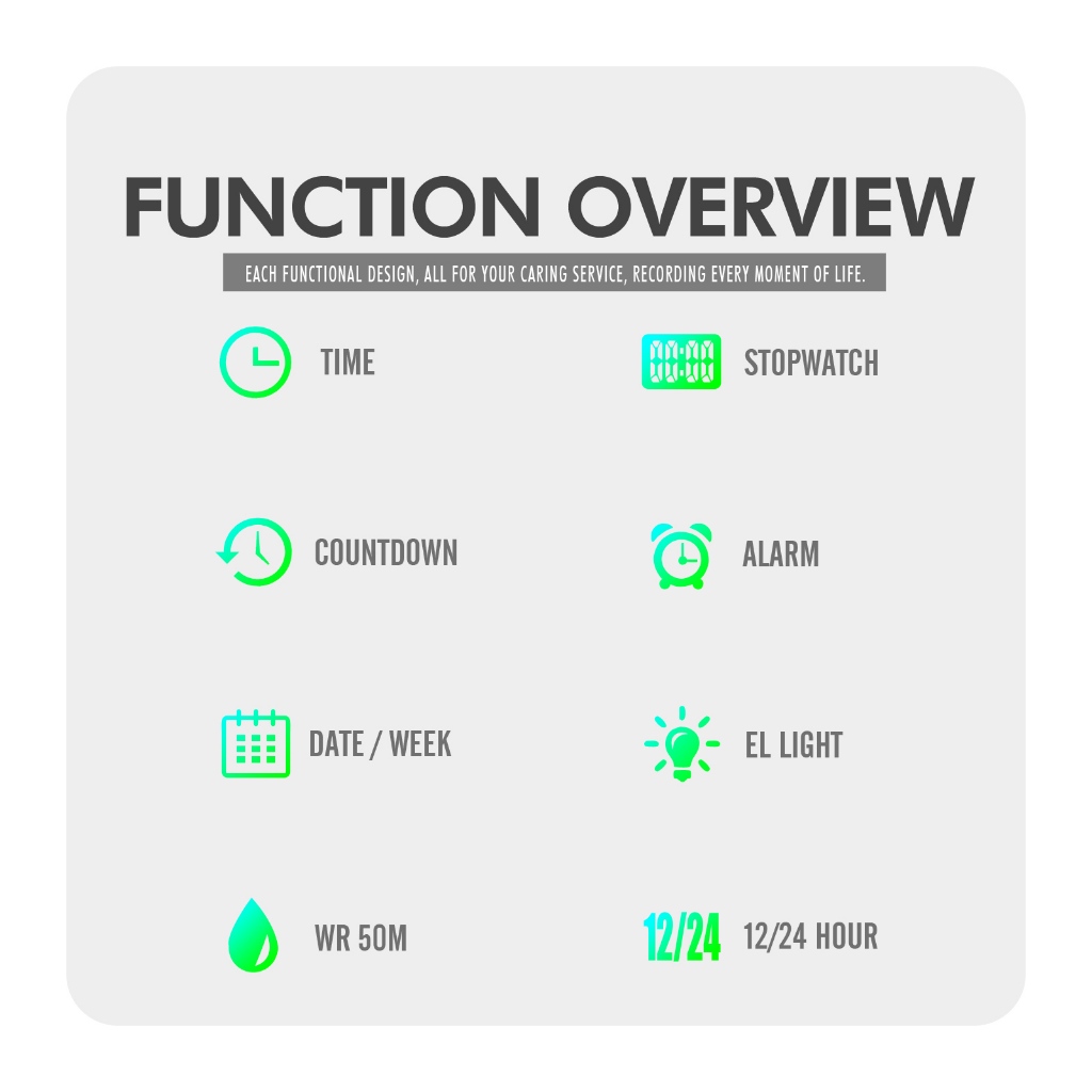 Skmei 2218 นาฬิกา reloj hombre Cool Digital Countdown นาฬิกาสปอร์ตสําหรับผู้ชายผู้หญิงนักเรียน 5Bar นาฬิกาจับเวลากันน้ํานาฬิกาข้อมือ - รูปที่ 6