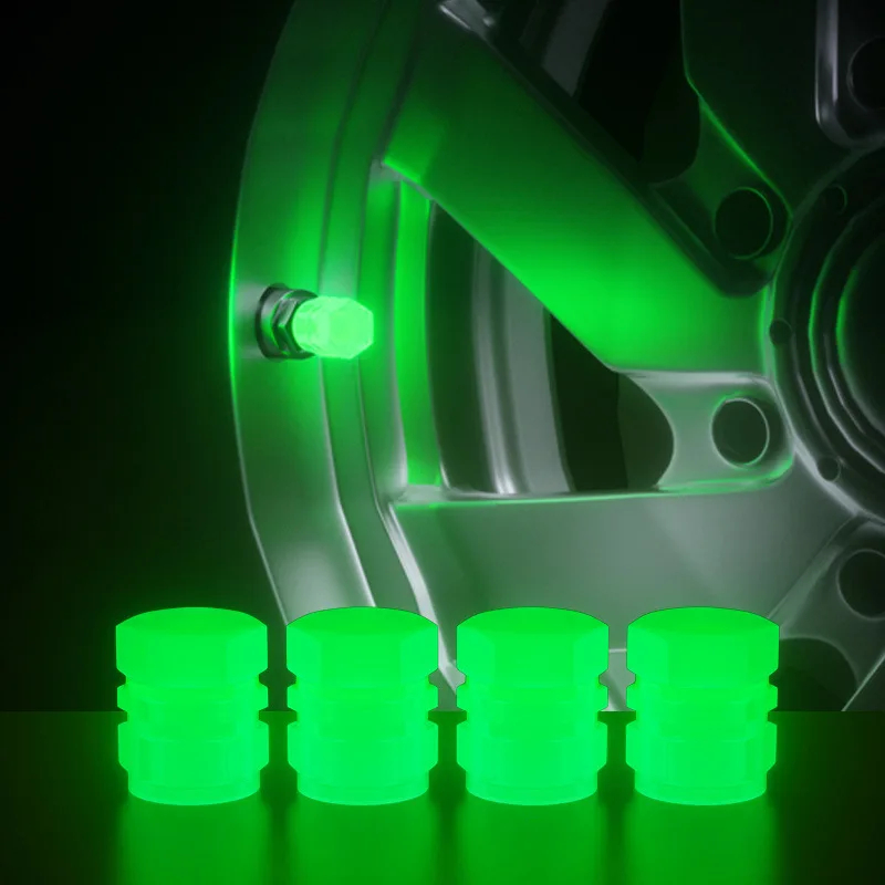 รถยางหัวฉีด Luminous วาล์วหมวก Night เรืองแสงหมวกตกแต่งรถจักรยานยนต์จักรยาน Tyre Hub วาล์ว Stem Fuorescent หมวก