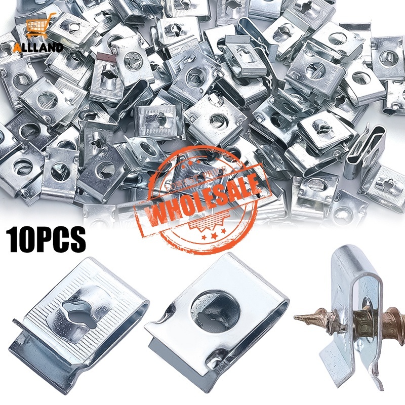 10 ชิ้น / เซต แบบพกพา เปลี่ยนได้ สกรูต๊าปต๊าปต๊าป รูปตัว U / สเตนเลส สลักเกลียวยานยนต์ ปะเก็นคงที่ / ตัวยึดซ่อมยานพาหนะ อเนกประสงค์