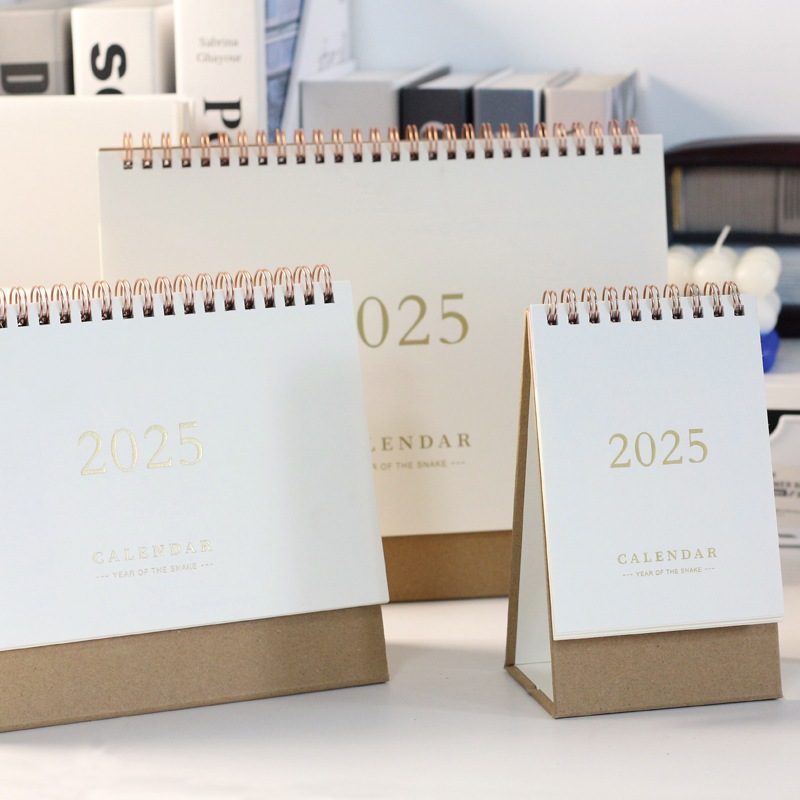 โอยา | 2025 Gilding ปฏิทินตั้งโต๊ะ ปฏิทินตั้งโต๊ะ เดสก์ท็อป Memo Desktop Notepad ปฏิทิน ปฏิทินรายเดือน Memo แผนนาฬิกาวินัยในตนเอง