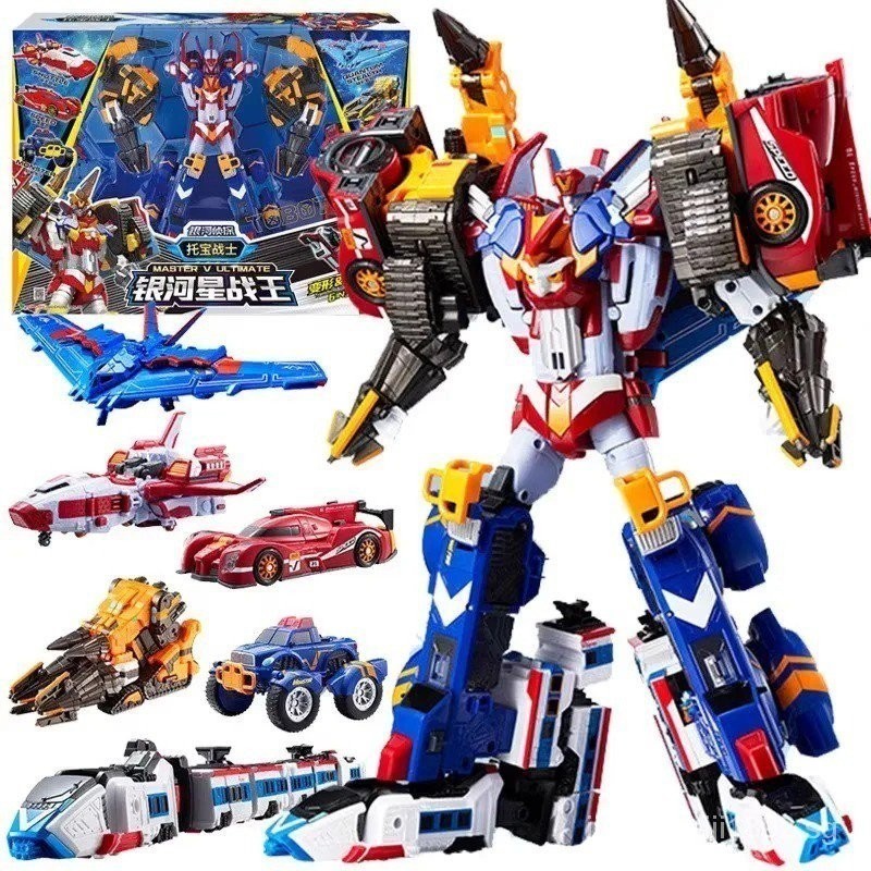 Perfect Tobot V Galaxy Detectives Master V Ultimate 6 IN 1 Combiner หุ่นยนต์ของเล่นรถ Plane Action F