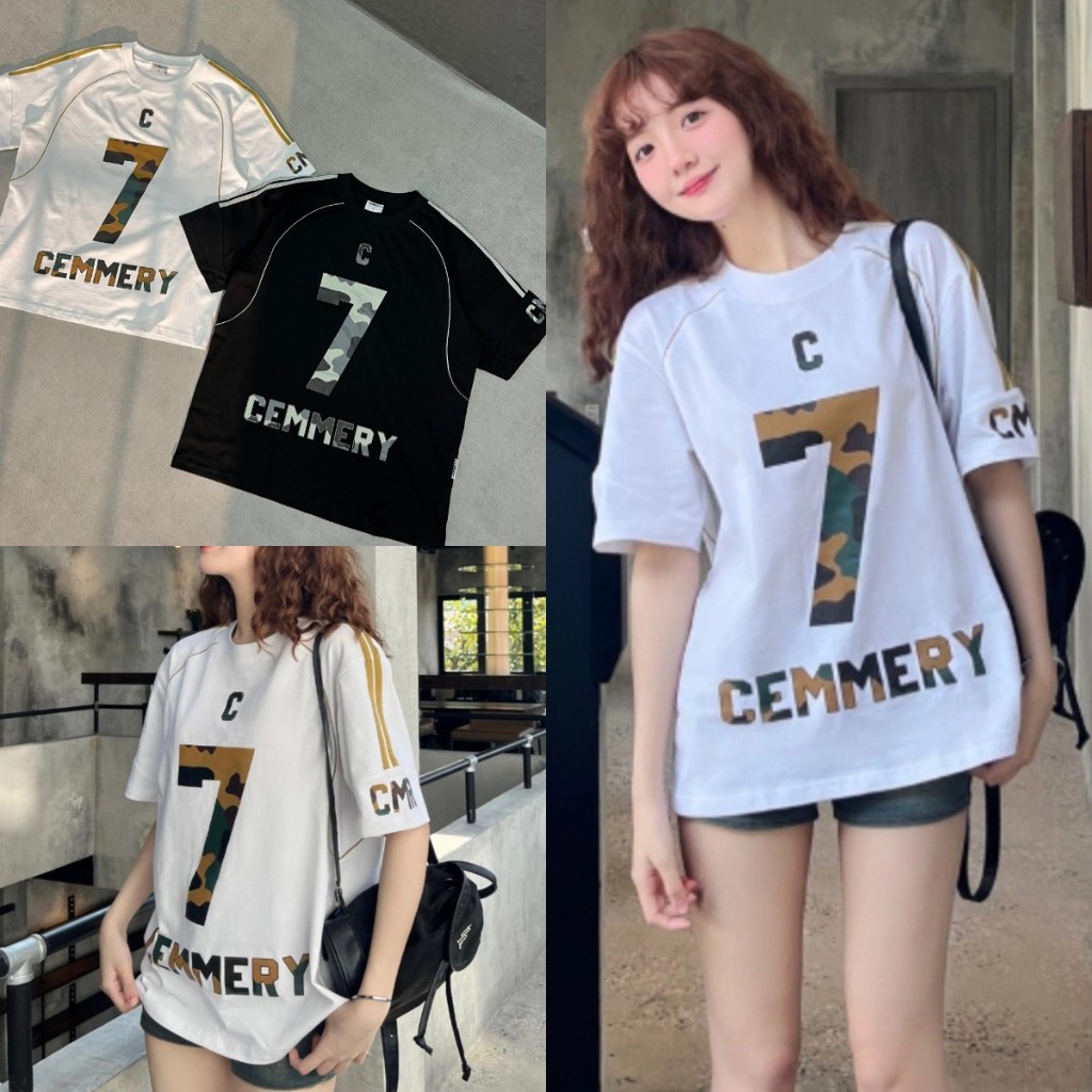 ท้องถิ่นแบรนด์เสื้อยืดunisex NO.7 ของแท้Camo Tee 2 สีเสื้อยืดสําหรับผู้ชายและผู้หญิงรอบคอเสื้อแขนสั้นStreet wear hot Trend 2024