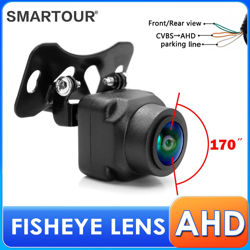 170 องศา AHD 720P Fisheye ปรับรถด้านหน้าย้อนกลับสํารองด้านหลังสําหรับยานพาหนะ Android DVD AHD Monito