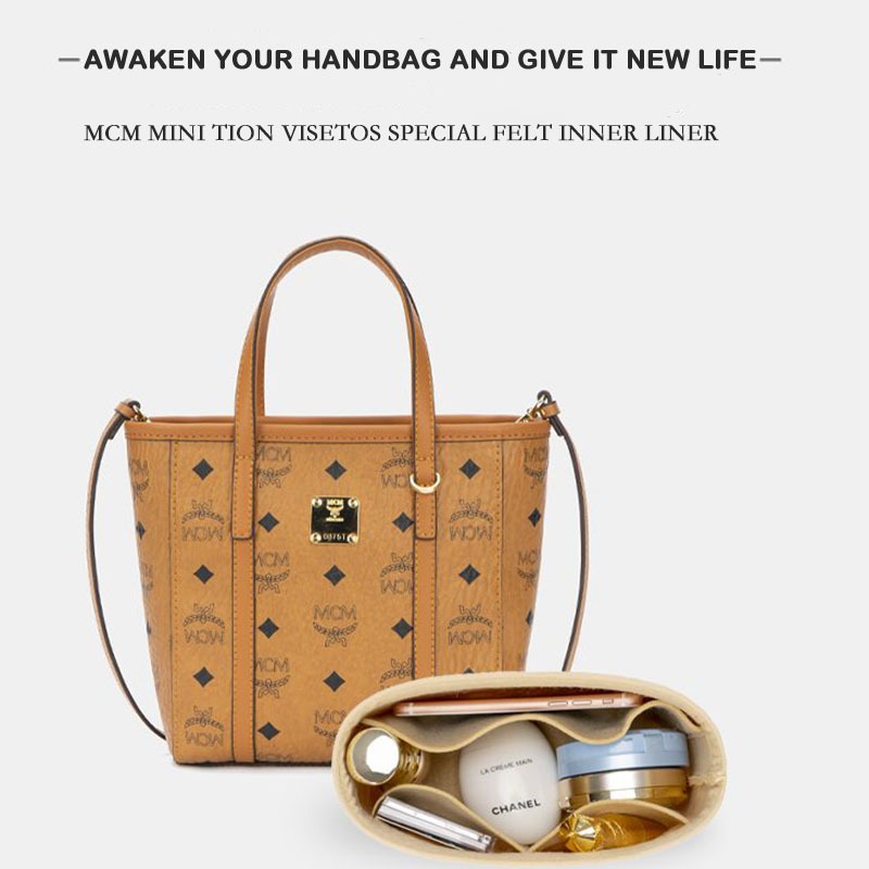 Felt ใส่ Organizer กระเป๋าสําหรับ MCM Mini Toni Visetos Liner กระเป๋าซับมินิตะกร้ากระเป๋าเก็บกระเป๋าด้านในกระเป๋าเครื่องสําอาง