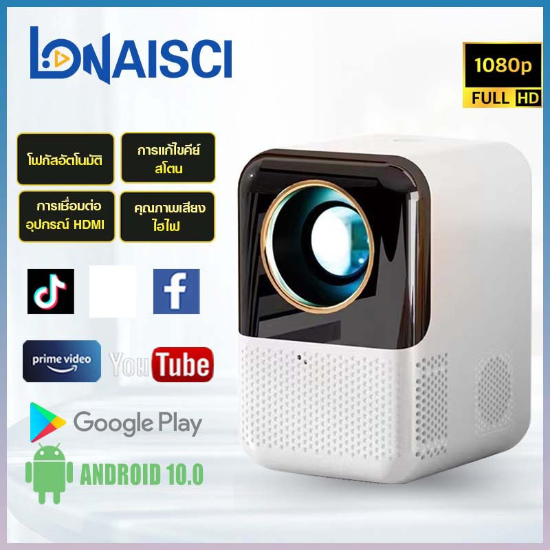 มินิโปรเจคเตอร ์ สําหรับโทรศัพท ์ HDMI Android lonaisci ไร ้ สายโฮมเธียเตอร ์ Murah แบบพกพา Android 
