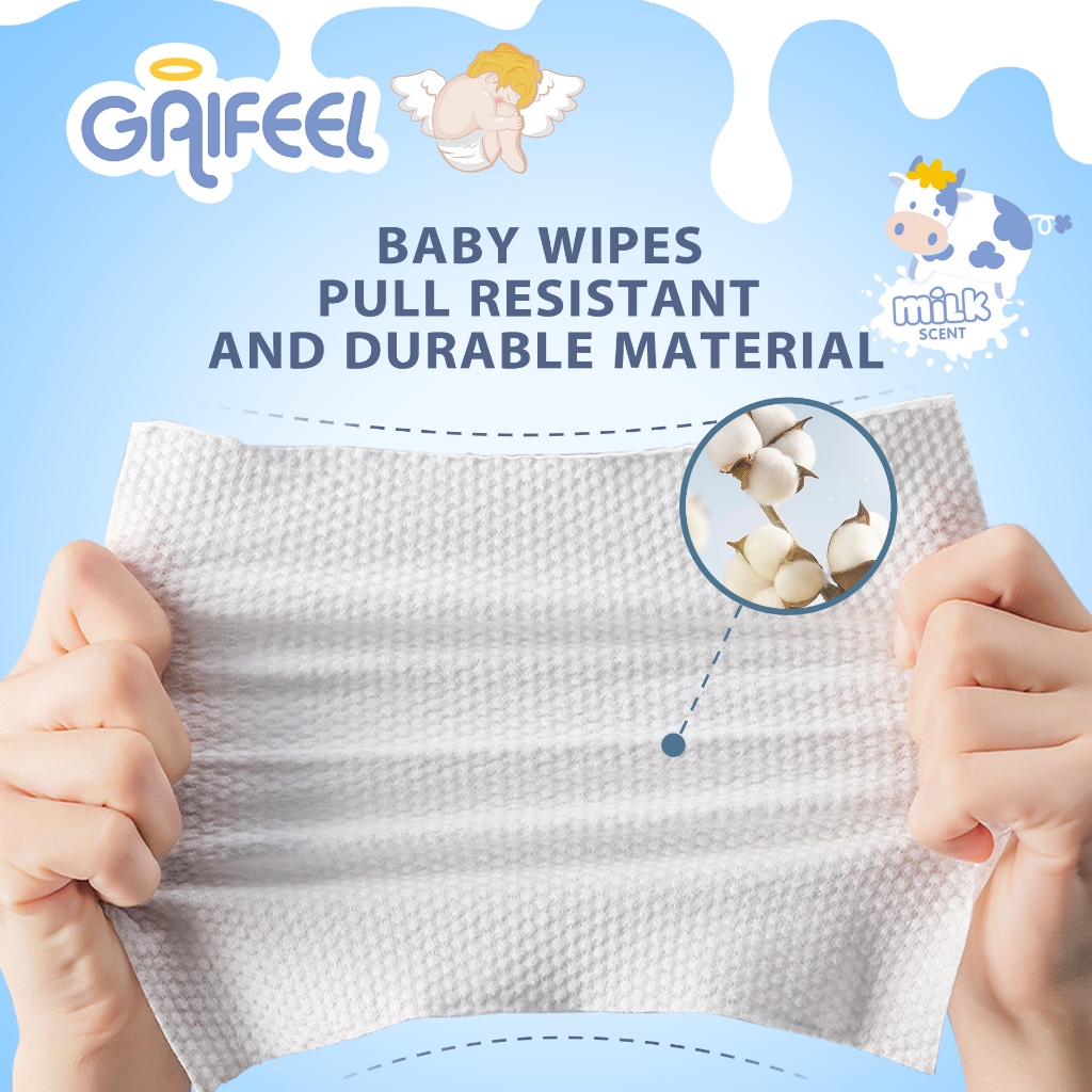 GAIFEEL รสนม ผ้าเปียกสำหรับทารกและเด็กเล็ก 3 ชุด 240 แผ่น - รูปที่ 4