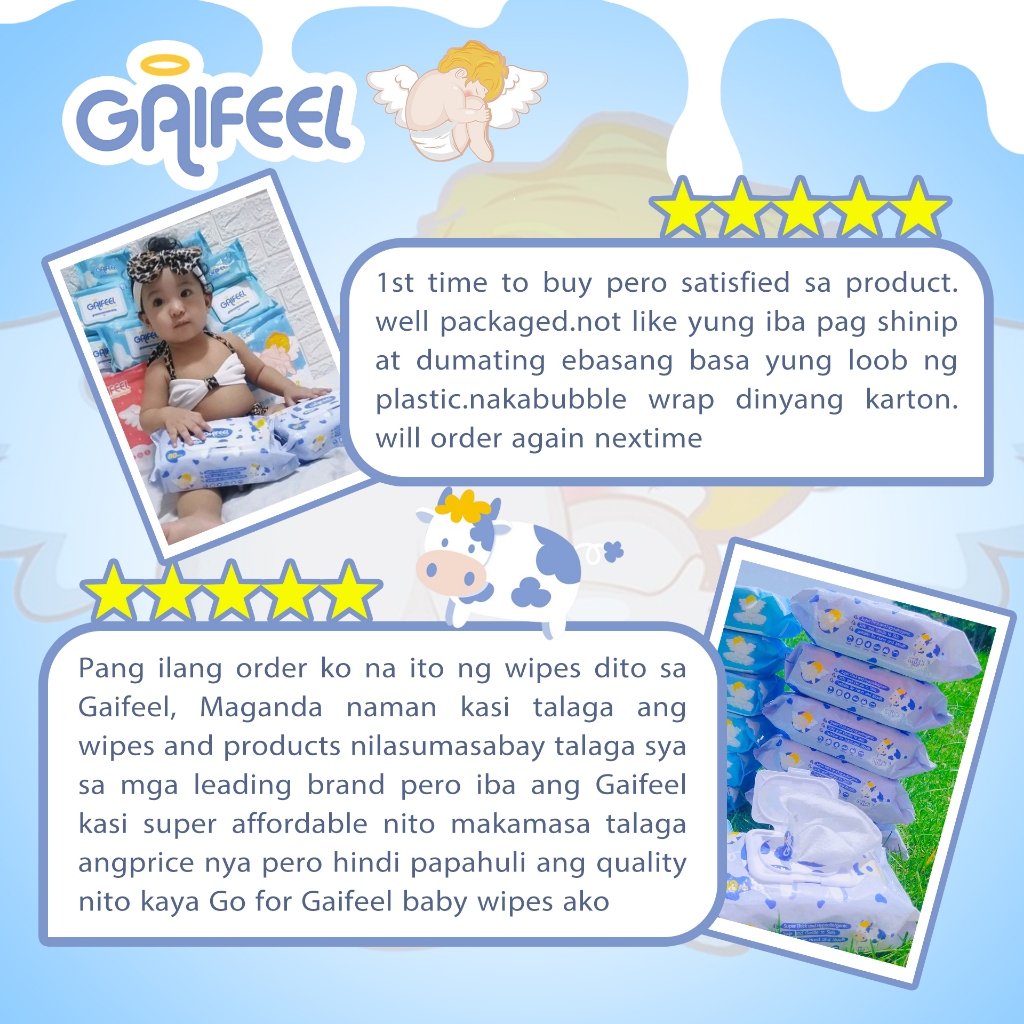 GAIFEEL รสนม ผ้าเปียกสำหรับทารกและเด็กเล็ก 3 ชุด 240 แผ่น - รูปที่ 7