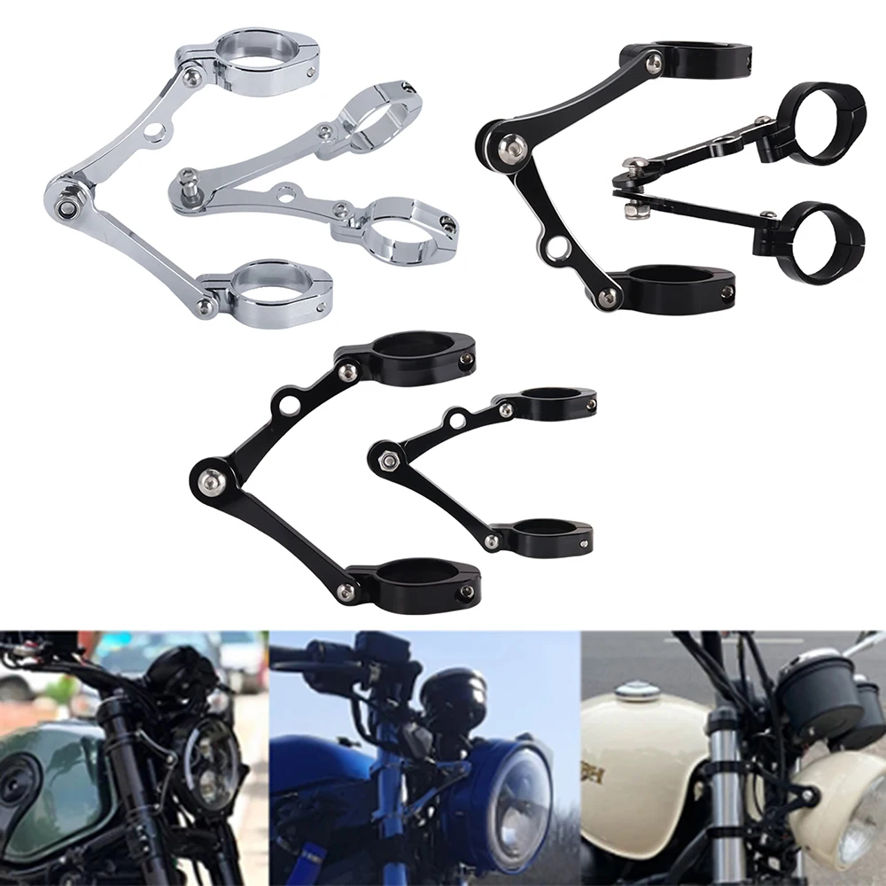 Universal 39-41mm ไฟหน้ารถจักรยานยนต์ Bracket Mount Clamp ส้อมหลอดสําหรับ Chopper Bobber Cafe Racer 