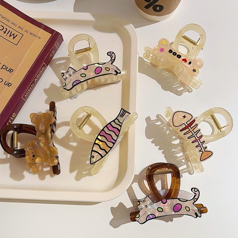 8 ซม.สัตว์น่ารัก Hairpin การ์ตูน Acetate Shark คลิปสําหรับผู้หญิงสาว Back Of Head Tie ผม Clamp แฟชั่นอุปกรณ์เสริมผม