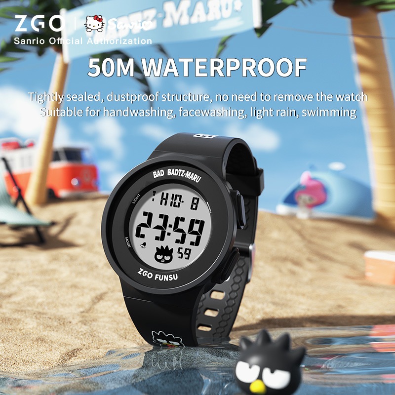 ZGO x Sanrio เพนกวินสุดเท่ นาฬิกา เด็ก รุ่นผู้ชาย นักเรียน เด็กผู้ชาย กีฬา กันน้ำ ดิจิตอล ของขวัญ เด็ก 8551