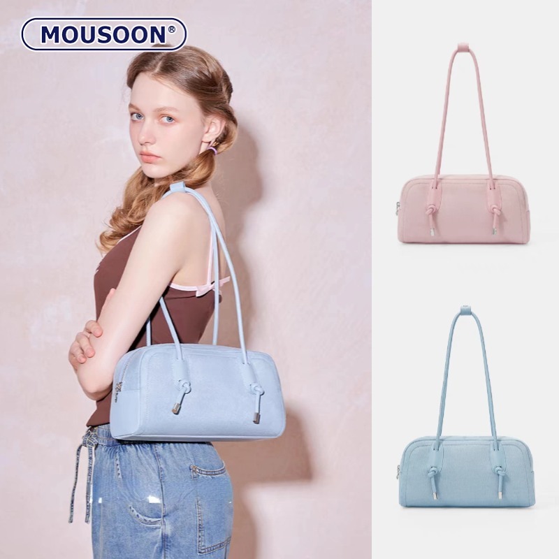 Mousoon กระเป๋าบอสตันโบลเดอร์สไตล์เกาหลีผู้หญิงระดับไฮเอนด์พร็อพความจุสูงกระเป๋าสะพายไหล่ทุกการแข่งขัน