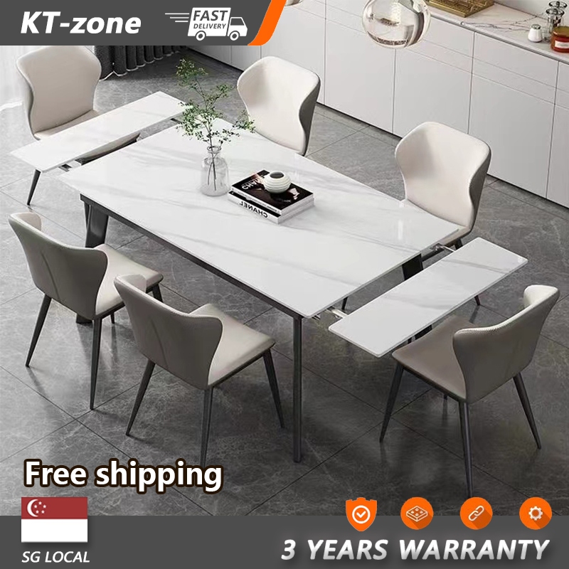 ชุด DFVA KT-zone Extenable Light Folable Sintere หินโต๊ะรับประทานอาหารเก้าอี้ 1m-2m Noric Stone Slab