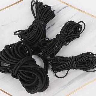 เชือกยืดยางดำคุณภาพสูง 1-5mm (ยาว 2 เมตร) สำหรับร้อยสร้อยข้อมือ สร้อยคอ DIY และทำยางรัดผม