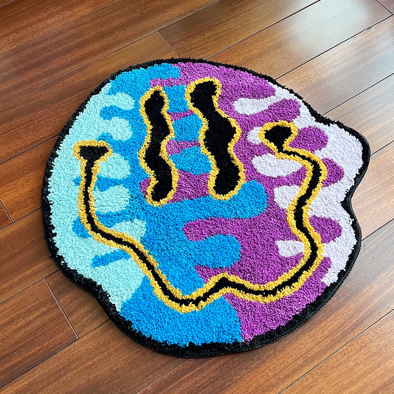 Avatar Tufted Rug Magic Trippy Smiling Face Rug Handmade พรมที่กําหนดเองพรมสําหรับตกแต่งบ้านหรือ