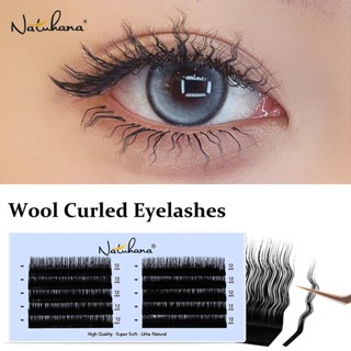 Natuhana ขนตาปลอม 3D Curly ขนสัตว์ Eyelash Extension Fluffy …