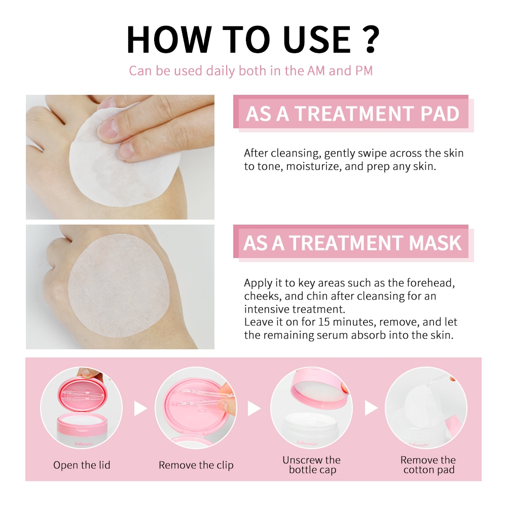 แผ่นโทนเนอร์ Lakerain สําหรับใบหน้า, Teatree Trouble Toner Pad,Madecassoside Blemish ,Vitamide Brightening Pad,Soothing Cotton Pads สําหรับ Sensitive & Acne Prone Skin ราคา ถูกที่สุด ดีลบีเคเค แกลเลอรีภาพที่ 7