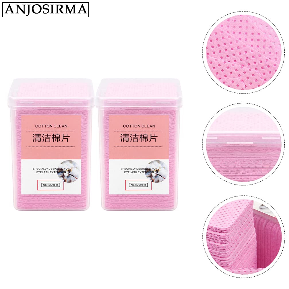 แอนจิสีร์มา 200ชิ้น/กล่องผ้าไม่ทอกล่องขนถ่ายกาวเช็ดผ้าทิ้งสีชมพูกาวขวดปากทําความสะอาดผ้าฝ้ายแผ่น