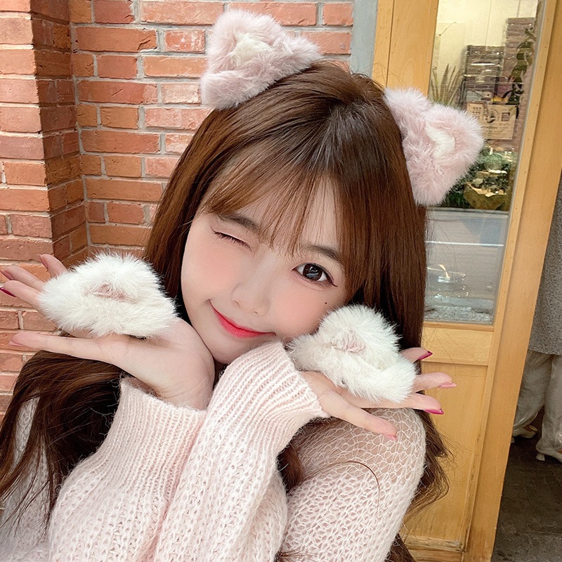 กิ๊บติดผมหูแมวสไตล์เซ็กซี่สําหรับผู้หญิงสาวขนยาวรูปหูแมวกิ๊บติดผมหน้าม้าคลิป BB คลิปเลียนแบบขนด้านข้างคลิปเครื่องประดับผมแฟ