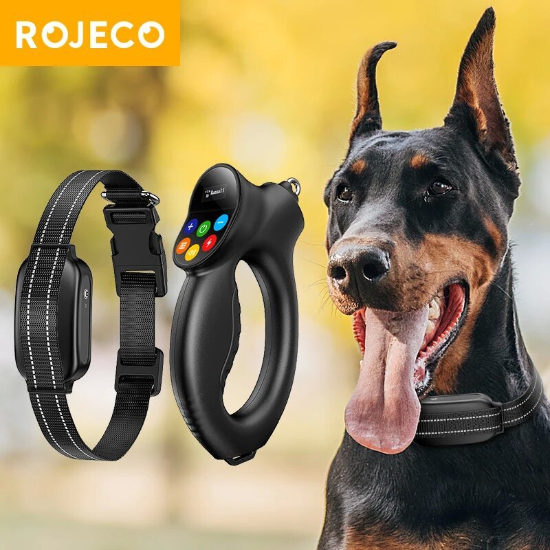 Rojeco 500M เทรนเนอร์สุนัขระยะไกลไฟฟ้าปลอกคอสุนัข IPX7 กันน้ํา Vibrator สัตว์เลี้ยงสุนัข Bark หยุด Shock Collar